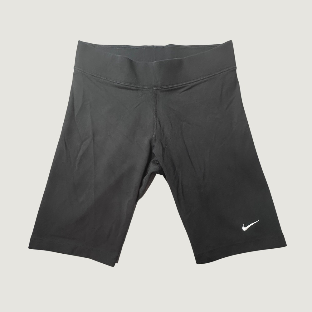 Nike‎ Bike Shorts Womens M Black Sportswear Essential CZ8526-010 Swoosh Athletic